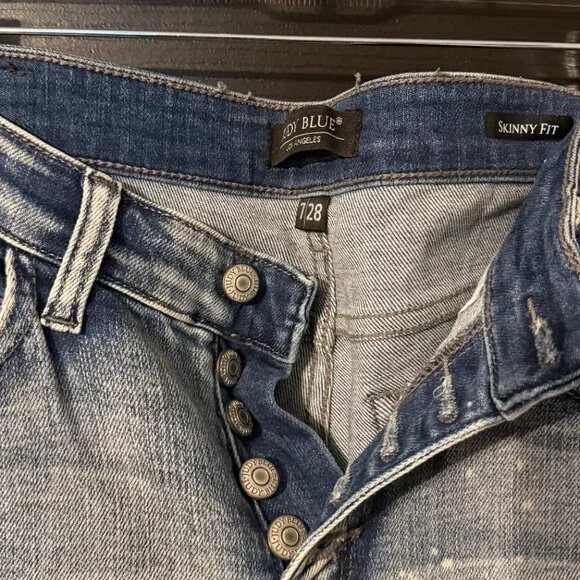 Judy Blue Womens Stretch Skinny Jeans Distressed Buttonfly Size 7/28 - Picture 2 of 3